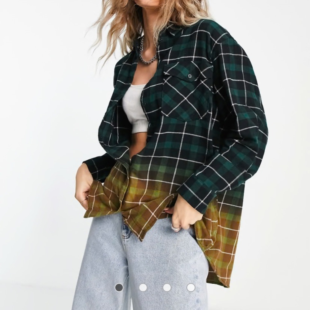 Weekday oversized flannel button-up